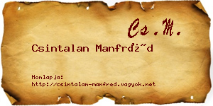 Csintalan Manfréd névjegykártya